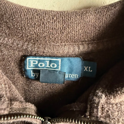 Vintage 90s Brown Polo Ralph Lauren Quarter Zip - XL
