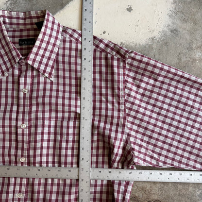 Vintage 00s Cropped Button Flannel - L