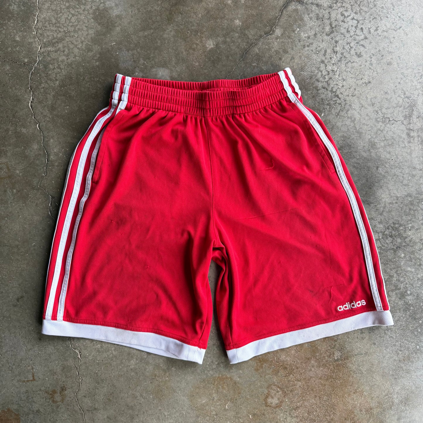 Vintage Red Adidas Track Shorts - L
