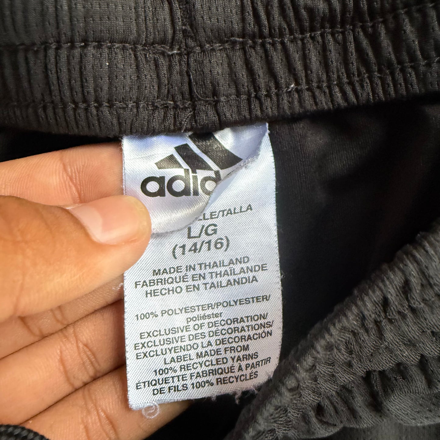 Vintage Black Adidas Track Shorts - L