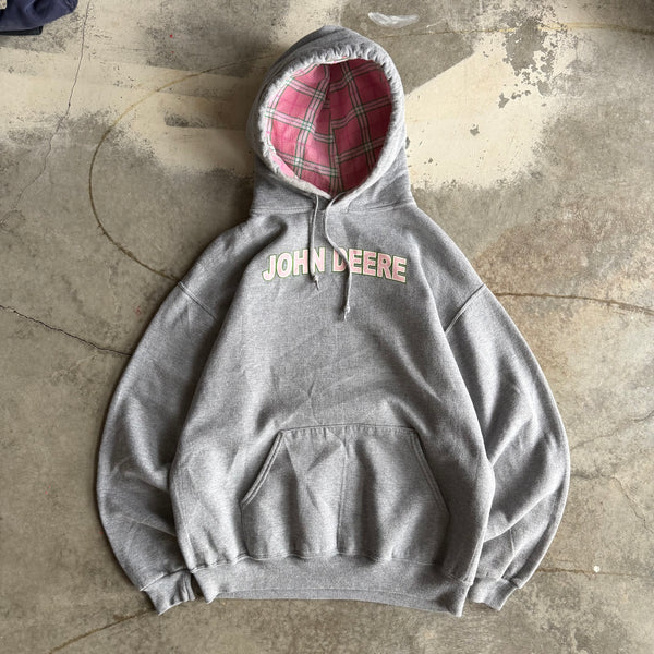 Vintage Pink John Deer Hoodie - L