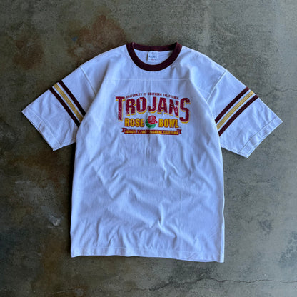 Vintage Trojans Quarter Sleeve Tshirt - L