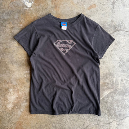 Woman’s Vintage Y2K Superman Rhinestone Tee - XL