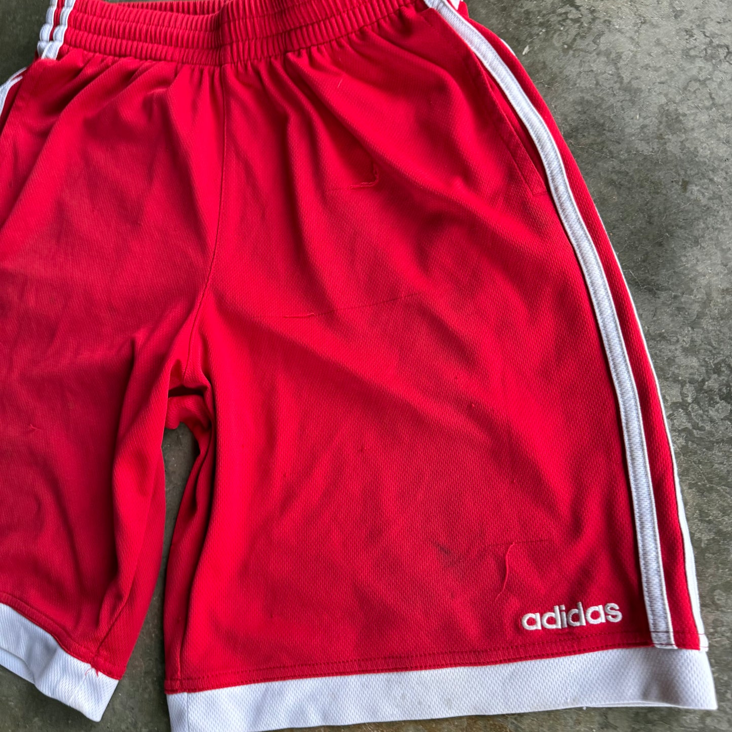 Vintage Red Adidas Track Shorts - L