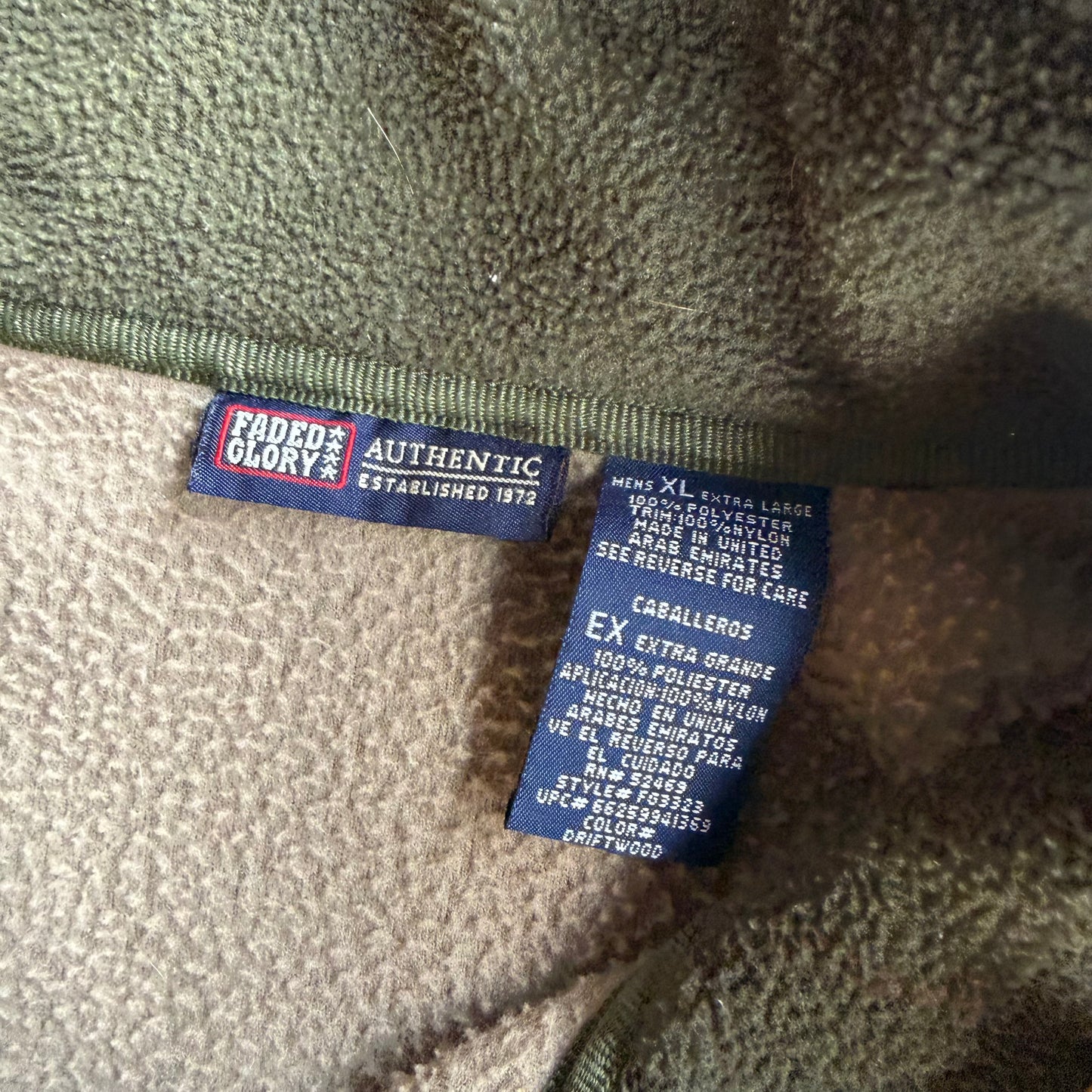 Vintage Fleece Faded Glory Zip Up - XL