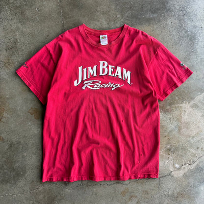Vintage 00s Distressed Jim Bean Racing Tshirt - XL