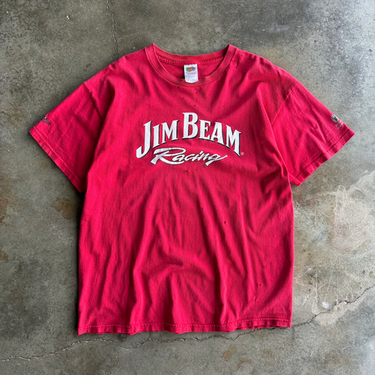 Vintage 00s Distressed Jim Bean Racing Tshirt - XL