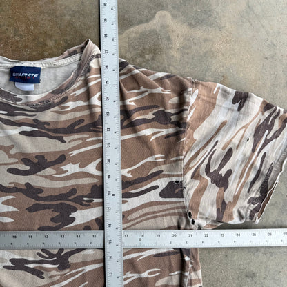Vintage 00s Dessert Camo Tshirt - L