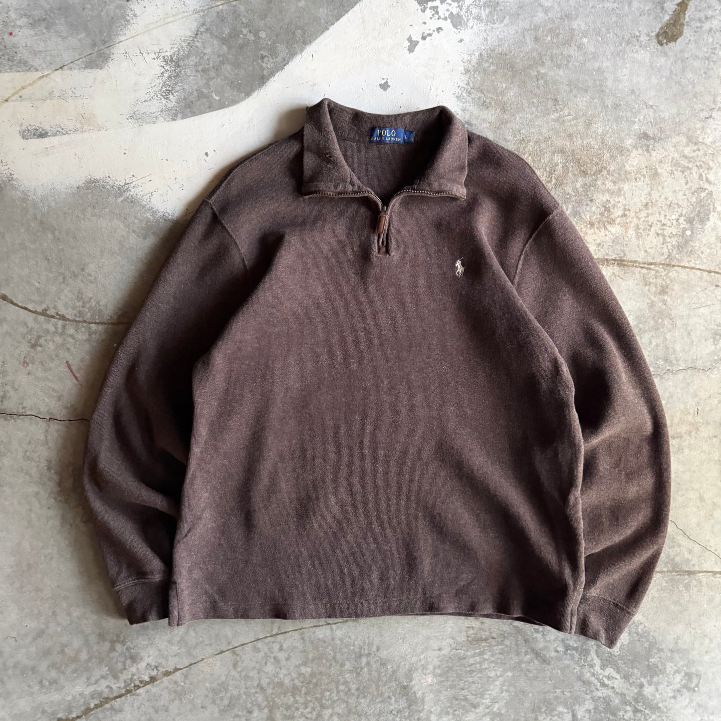 Vintage 00s Brown Polo Ralph Lauren Quarter Zip - L