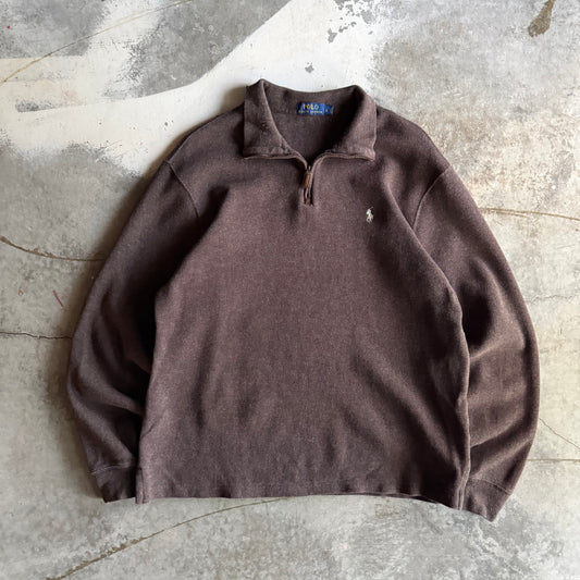 Vintage 00s Brown Polo Ralph Lauren Quarter Zip - L