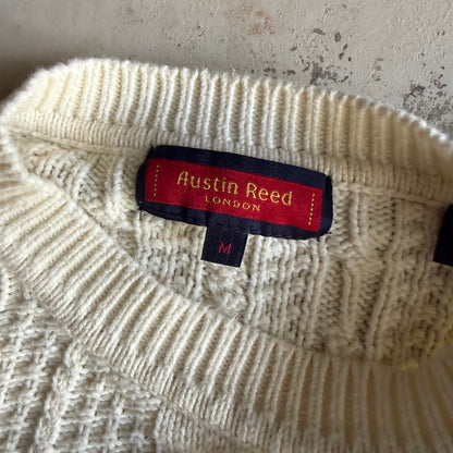 Vintage 90s Grandpa Cable Knot Sweater - M
