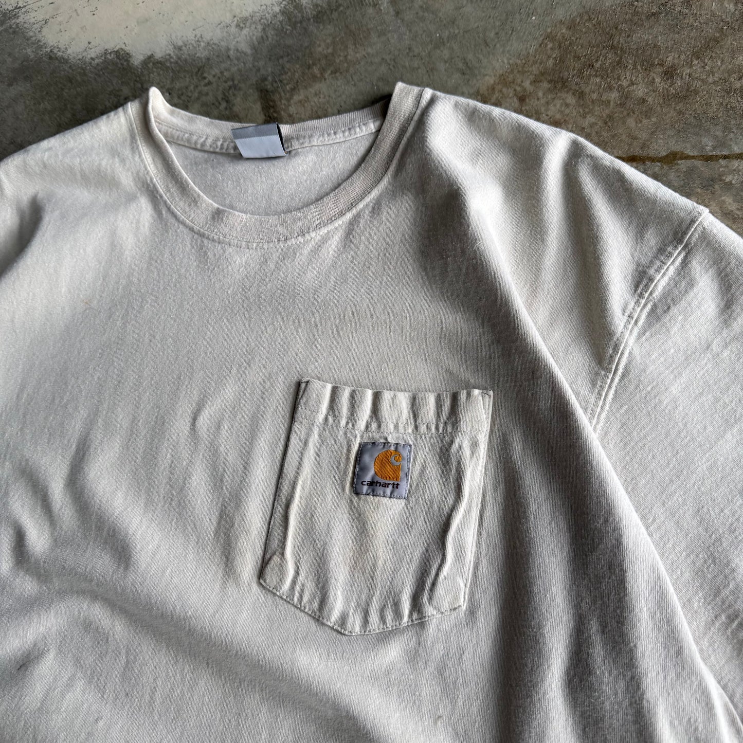 Vintage Creme Carhartt Pocket Tshirt - XL