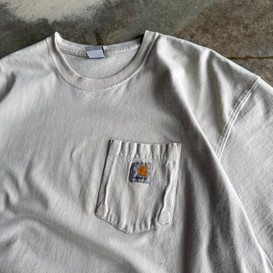 Vintage Creme Carhartt Pocket Tshirt - XL