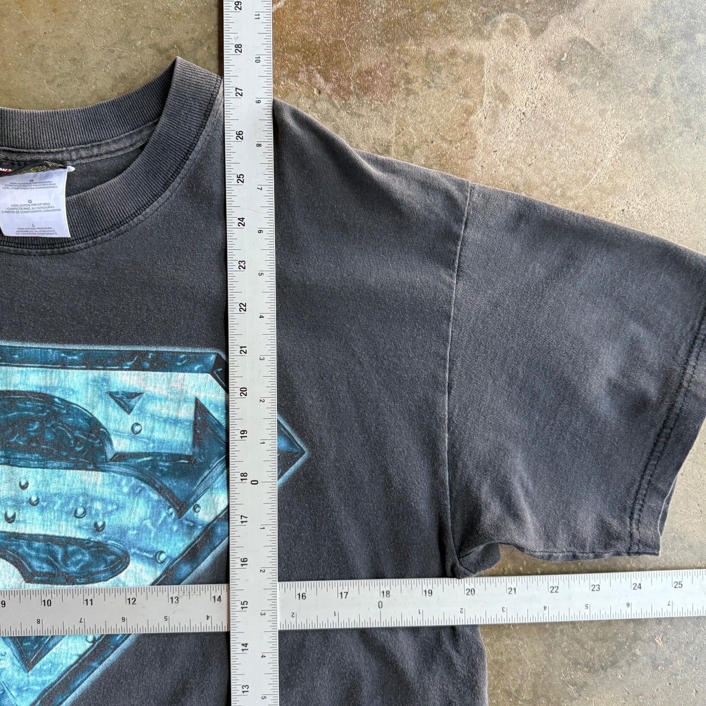 Vintage 90s Faded Superman Tee - L