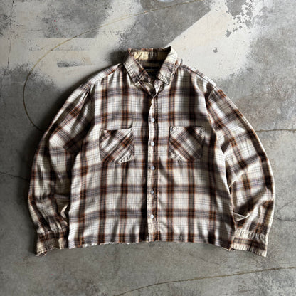 Vintage 80s Fall Cropped Flannel - M