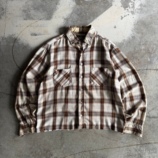 Vintage 80s Fall Cropped Flannel - M