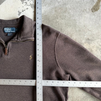 Vintage 90s Brown Polo Ralph Lauren Quarter Zip - L