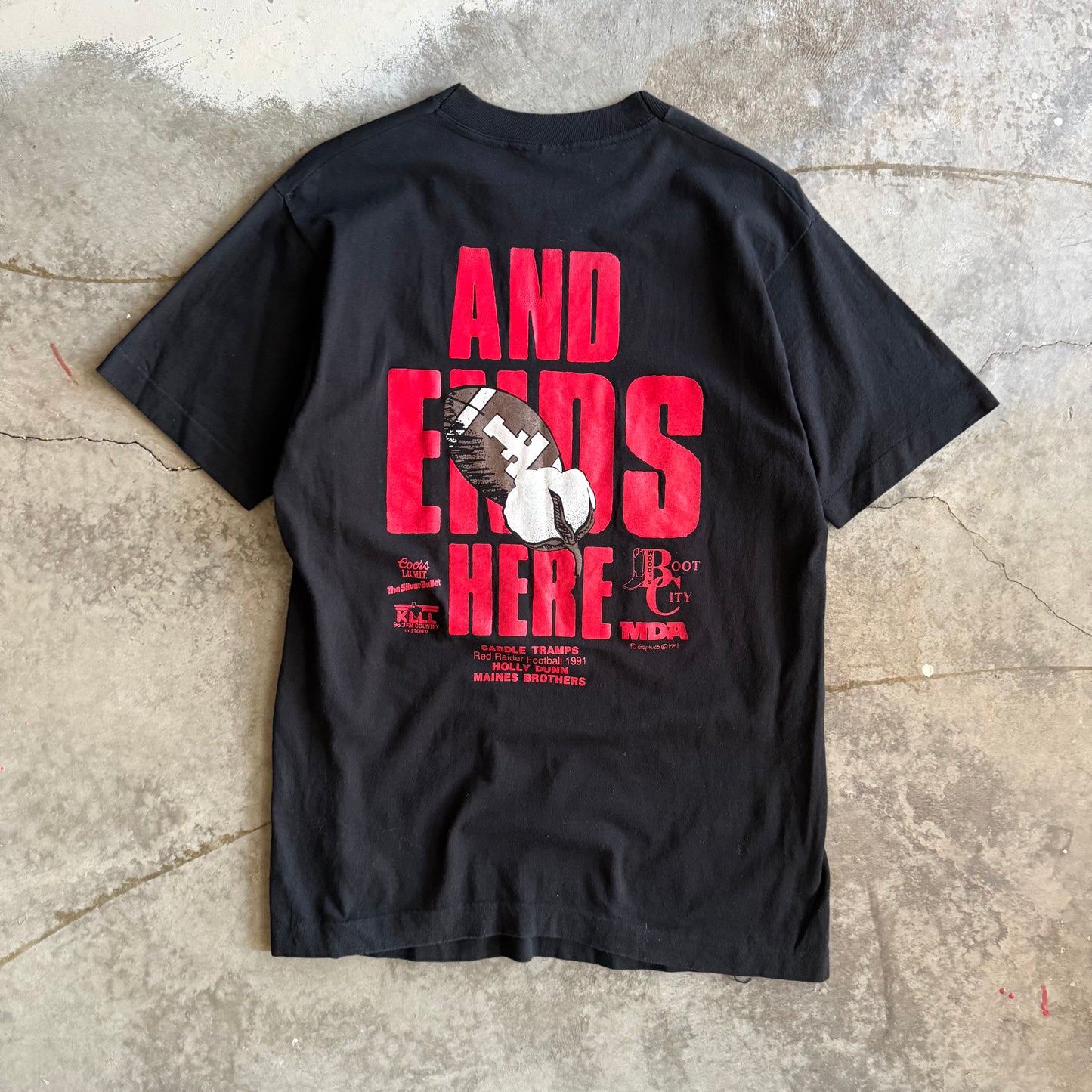 Vintage 90s Texas Tech Football Tshirt - L