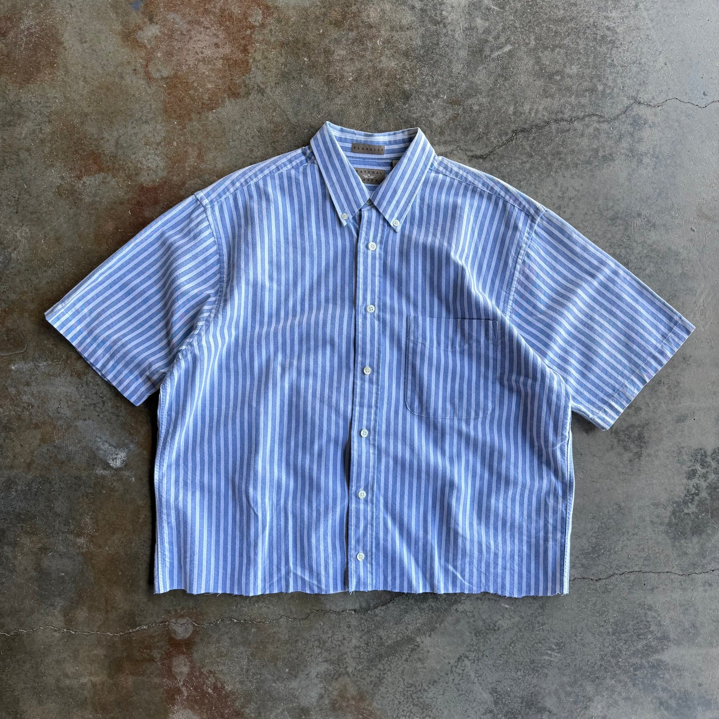 Vintage Boxy Cropped Button Up - L