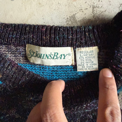 Vintage 90s Fall Grandma Sweater - L