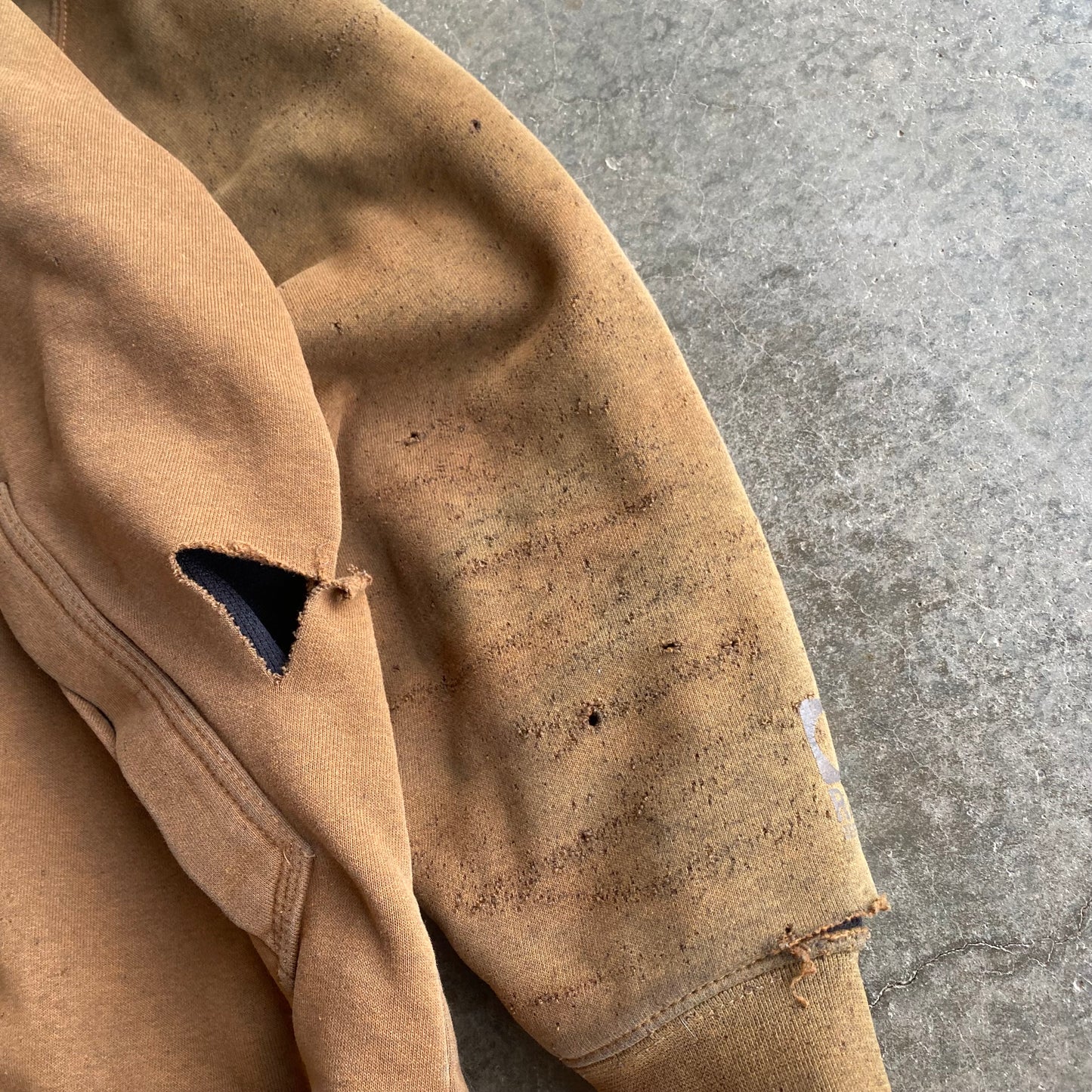 Vintage 90s Heavily Faded & Distressed Carhartt Zip Up Hoodie - L