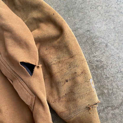 Vintage 90s Heavily Faded & Distressed Carhartt Zip Up Hoodie - L