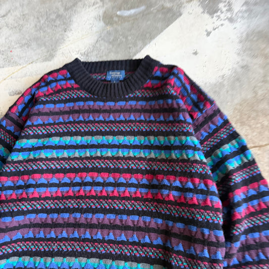 Vintage 90s Colorful Knit Sweater - L
