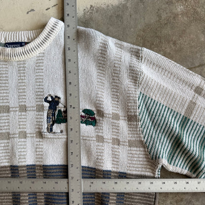 Vintage 90s Golf Knit Sweater - XL