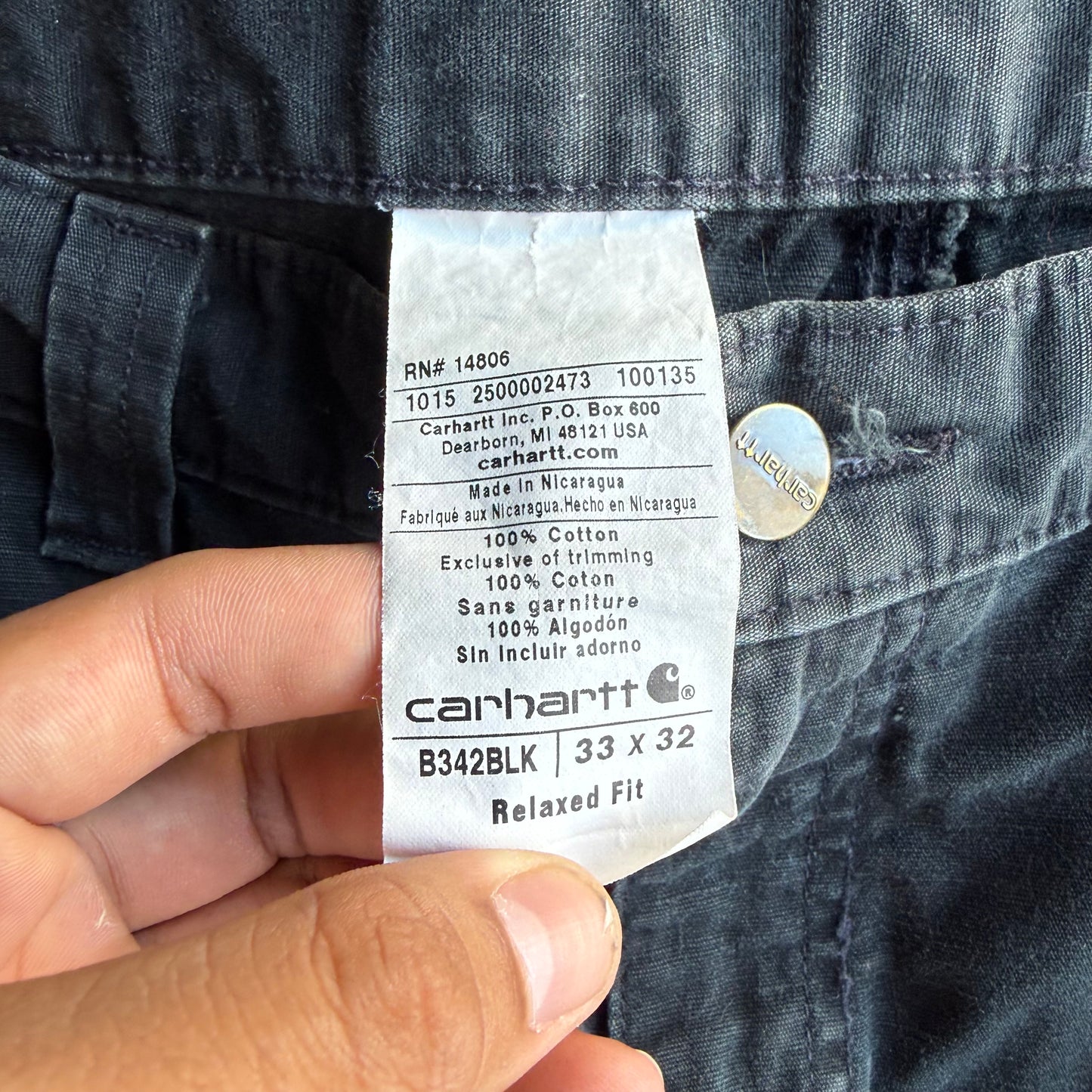 Vintage Black Carhartt Cargo Pants - 33