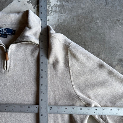 Vintage 90s Creme Polo Ralph Lauren Quarter Zip - L
