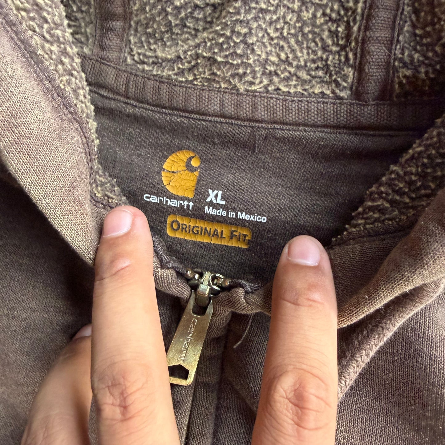 Vintage Brown Carhartt Zip Up - XL