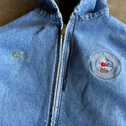 Vintage 90s Distressed Denim Carhartt Jacket - XXL