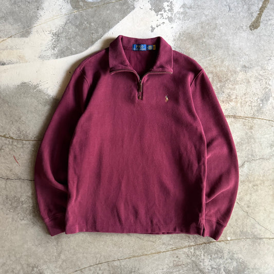 Vintage 00s Maroon Polo Ralph Lauren Quarter Zip -  M