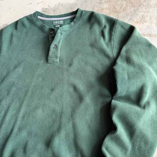 IZOD Green Henley Shirt - XL