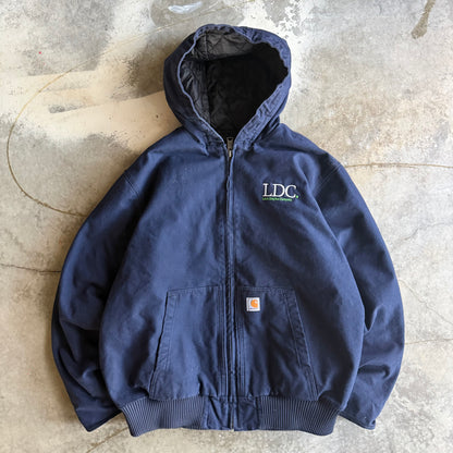 Navy Blue Hooded Carhartt Jacket - XL