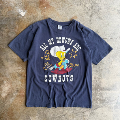 Woman’s Vintage 90s Tweety Bird Cowboys Tee - L