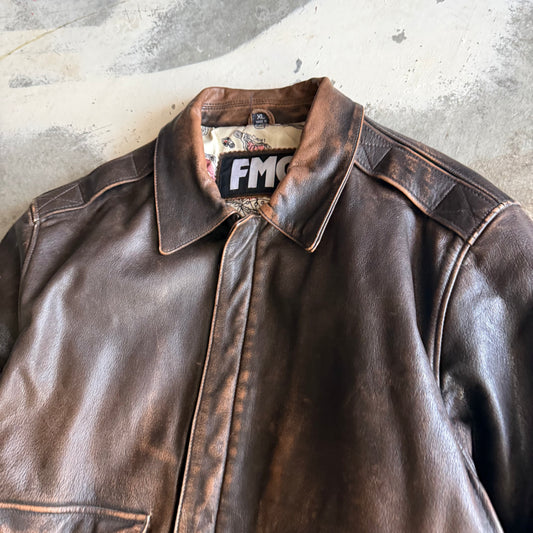 Vintage 00s Leather Jacket - XL