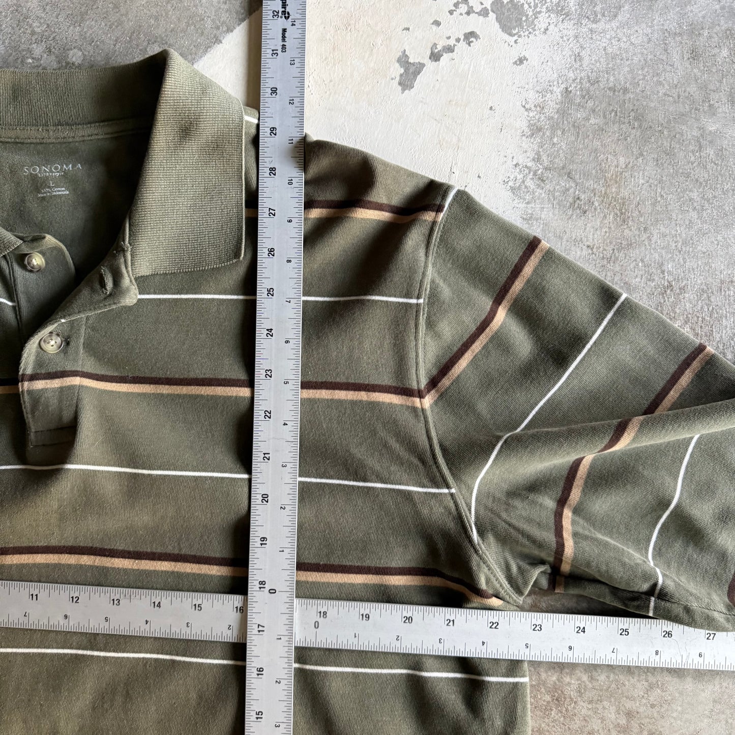 Fall Striped Rugby Style Longsleeve - L