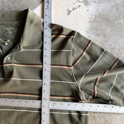 Fall Striped Rugby Style Longsleeve - L