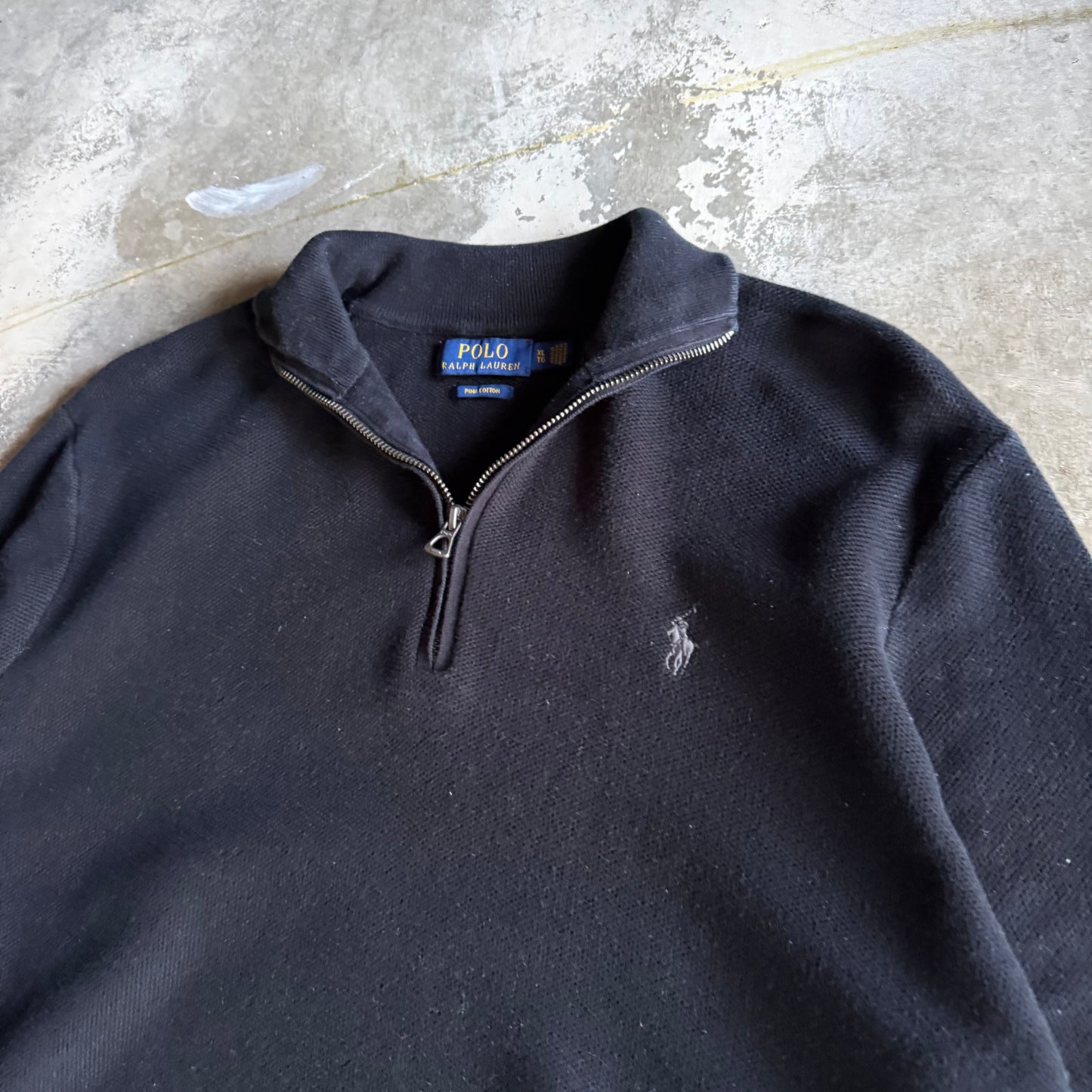 Vintage 00s Black Polo Ralph Lauren Quarter Zip - XL