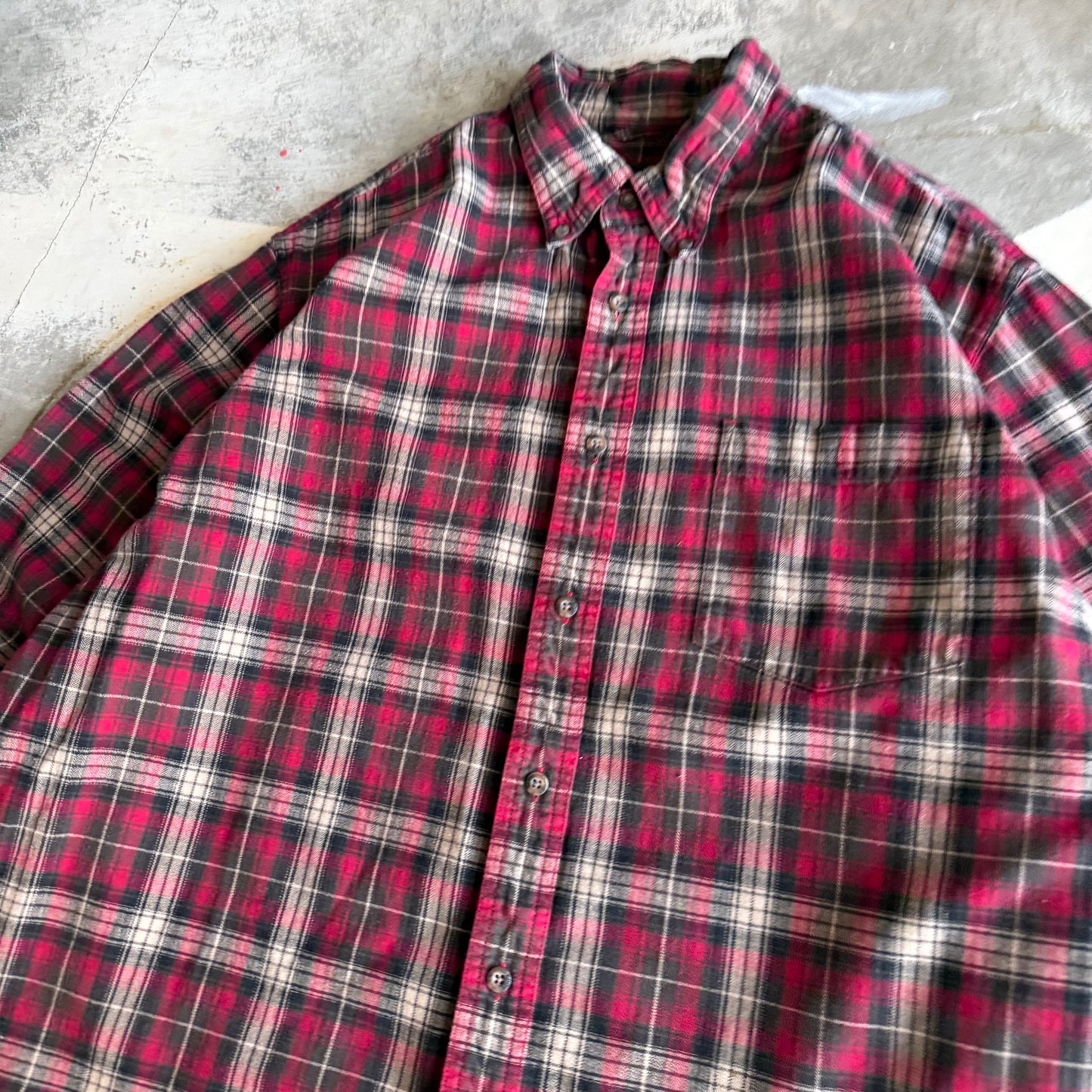 Vintage 00s Cropped Button Flannel - XL