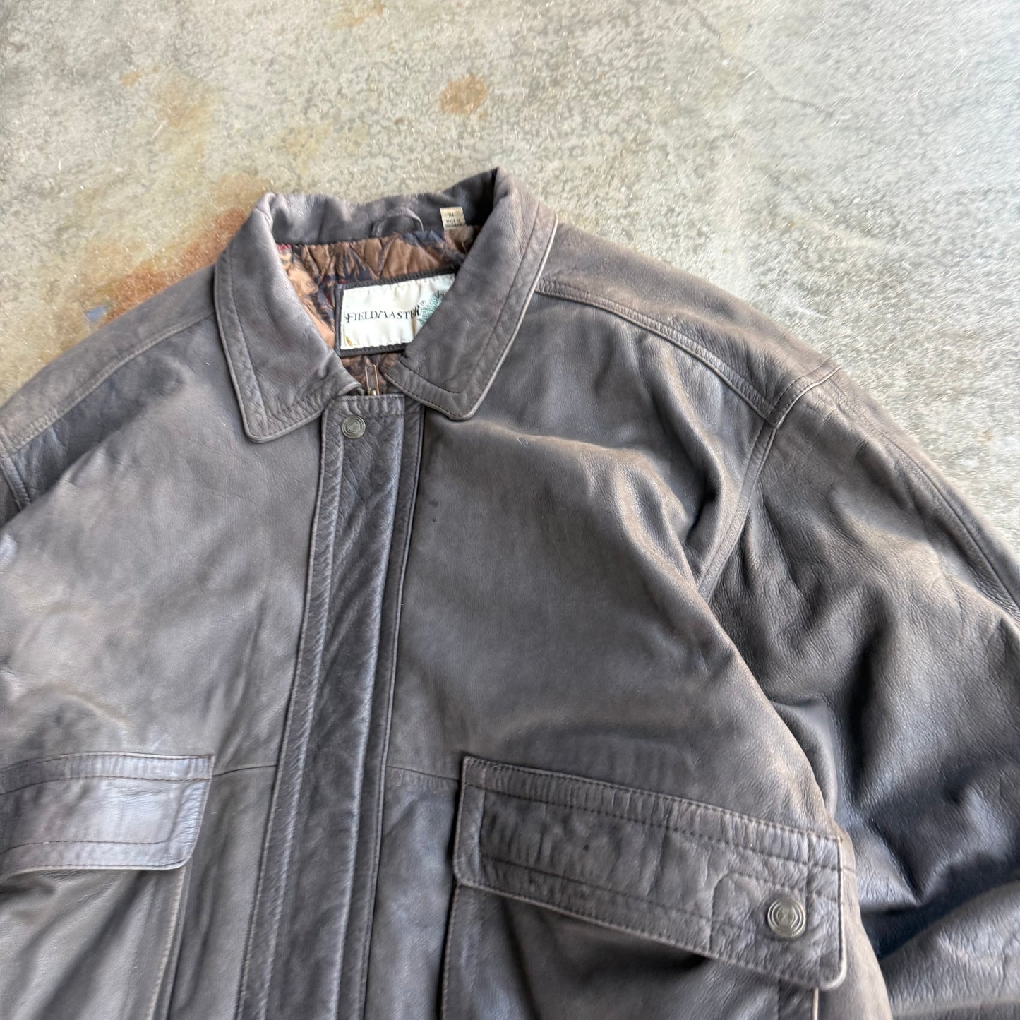 Vintage Brown Leather Jacket - XL