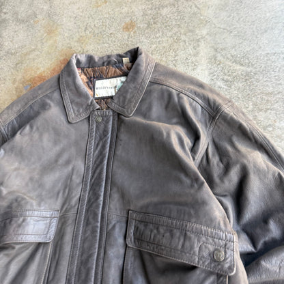 Vintage Brown Leather Jacket - XL