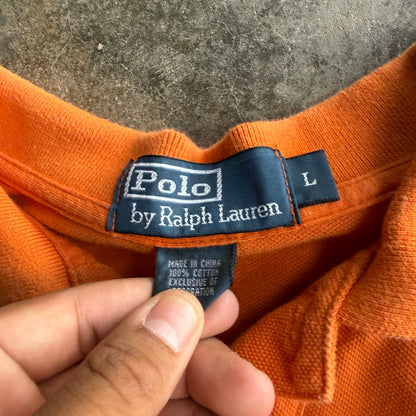 Vintage Orange Polo Ralph Lauren Longsleeve Polo - L