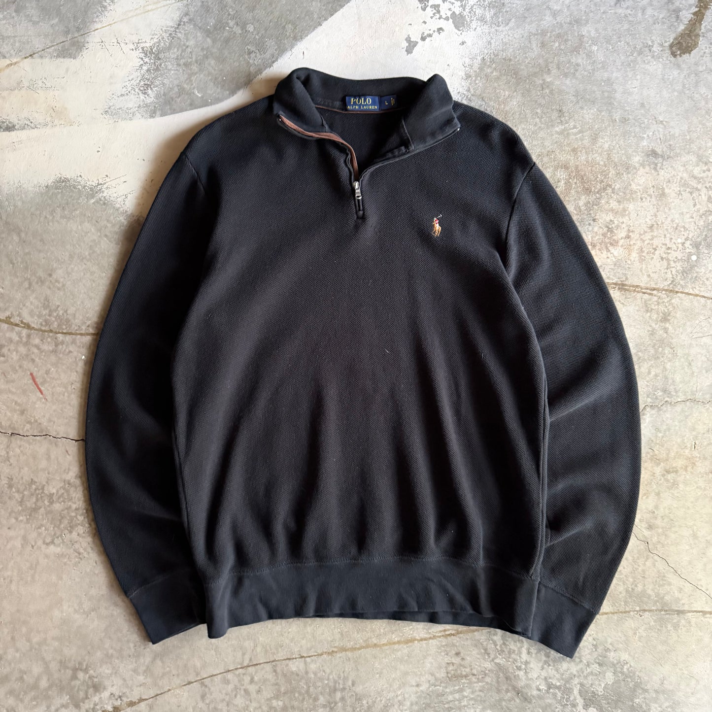 Vintage 00s Black Polo Ralph Lauren Quarter Zip - L