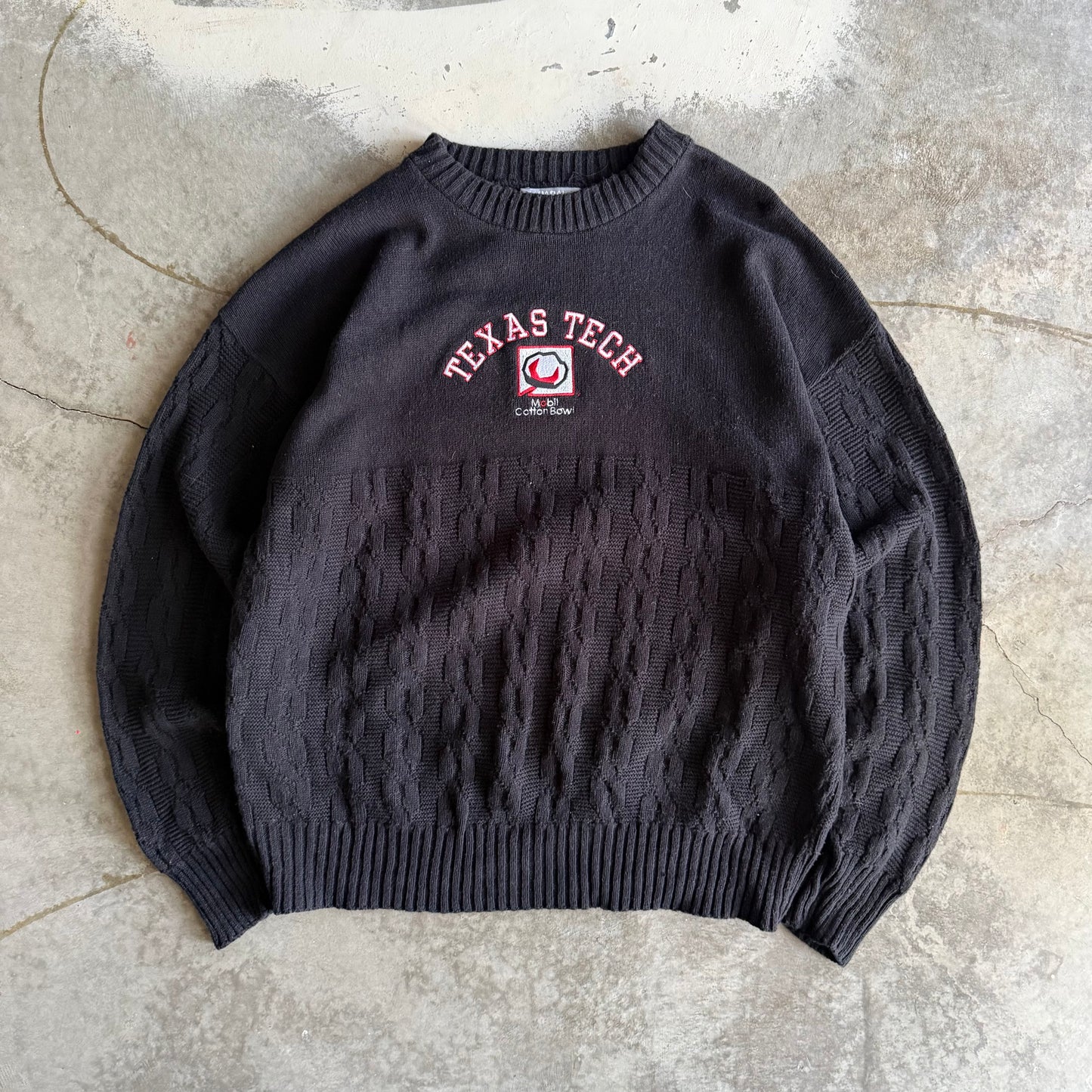 Vintage 90s Texas Tech Knit Sweater - XL