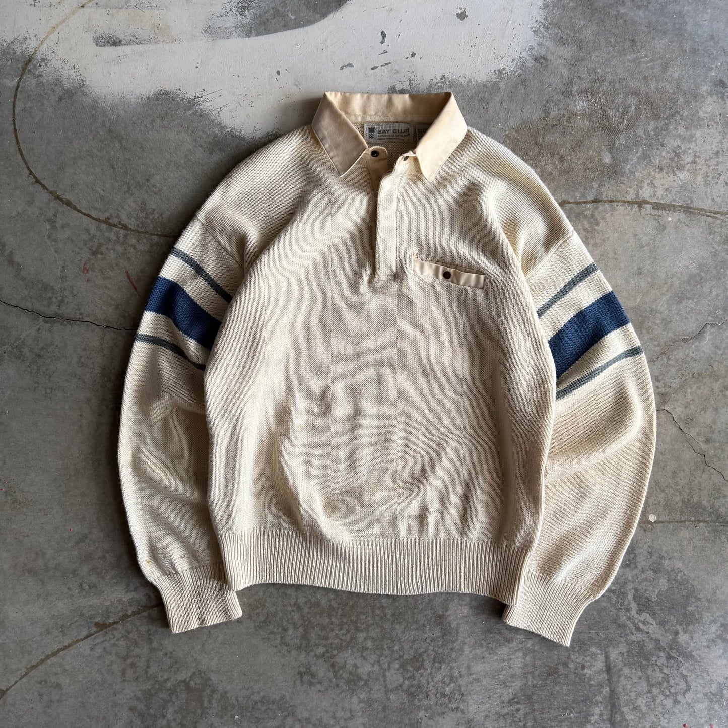 Vintage 90s Knit Quart Button Up Sweater - L