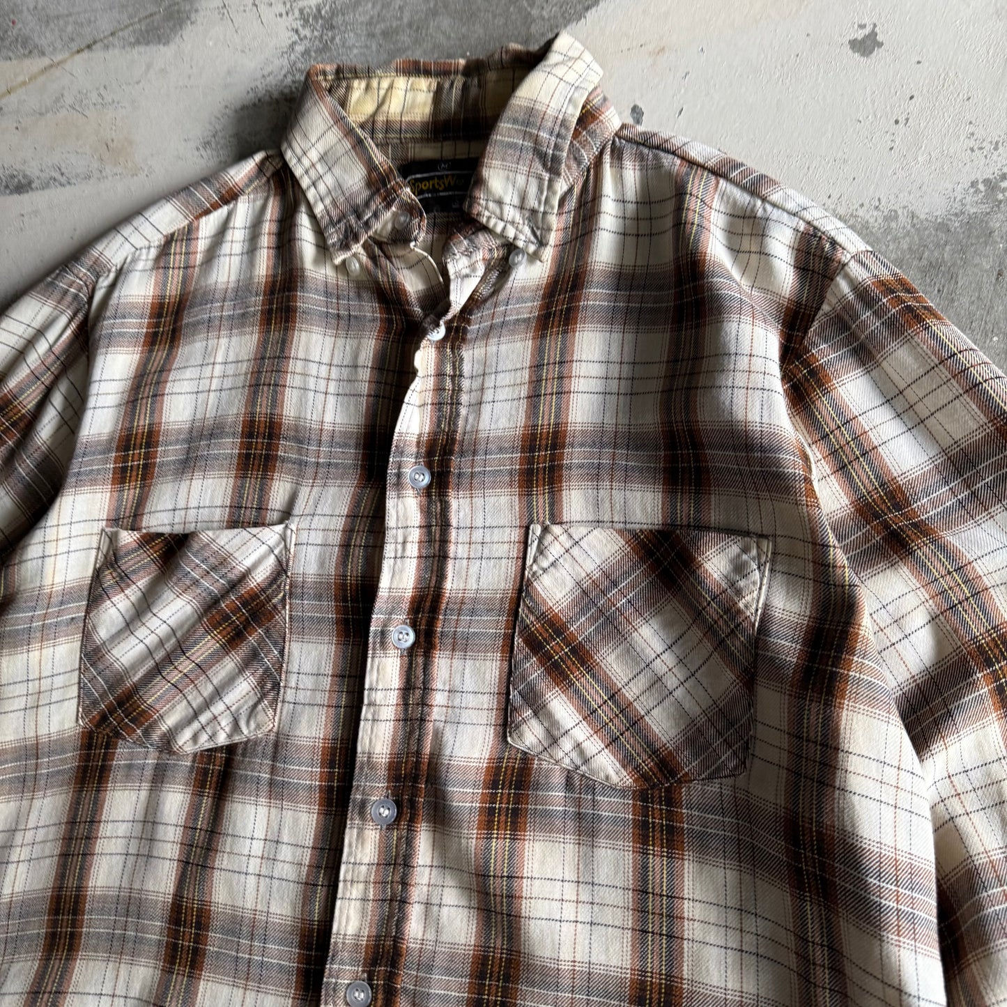 Vintage 80s Fall Cropped Flannel - M