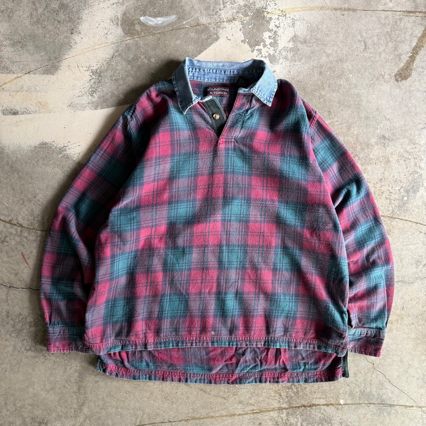 Vintage Fall Rugby Style Longsleeve- L