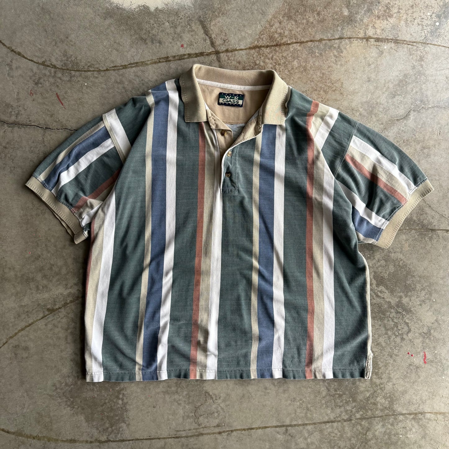 Vintage Boxy Striped Polo - XL
